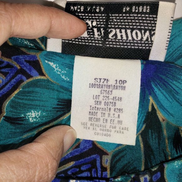 Vintage 80s SL Fashions Floral Belted Dress Sz.10P - Picture 8 of 9